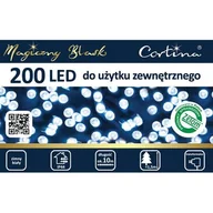 Oświetlenie świąteczne - Lampki 200 LED zewnętrzne na transformator zimny biały Cortina - miniaturka - grafika 1