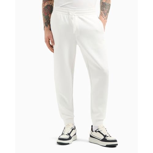 A X ARMANI EXCHANGE Armani Exchange Męskie spodnie dresowe z elastycznej bawełny, złamana biel, złamana biel, XXL