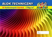 Szkolne artykuły papiernicze - Hasta Blok Techniczny A4 kolorowy (10 Kartek) - miniaturka - grafika 1