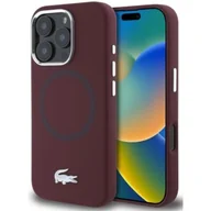 Etui i futerały do telefonów - Etui LACOSTE Silicone Croco Logo MagSafe do Apple iPhone 16 Pro Max Bordowy - miniaturka - grafika 1