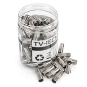 Kable - Gniazdo F / Wtyk TV prosty TV-IECM01 Box 100szt - miniaturka - grafika 1