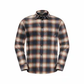 Koszule męskie - Męska koszula flanelowa Jack Wolfskin WANDERWEG SHIRT M dark navy - XXXL - miniaturka - grafika 1