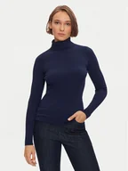 Swetry damskie - Kontatto Golf 3M0117 Granatowy Slim Fit - miniaturka - grafika 1
