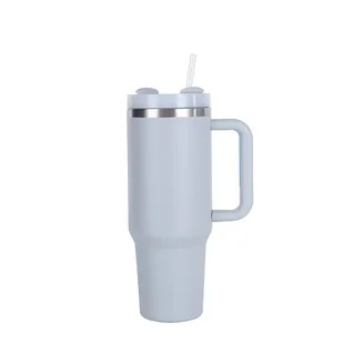 KUBEK TERMICZNY ZE SŁOMKĄ 1200ML KUBEK TERMICZNY ZE SŁOMKĄ SZARY - Kubki termiczne - miniaturka - grafika 1