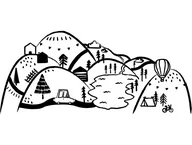 Naklejki na ścianę - PasteloweLove PasteloweLove, Góry, Naklejka ścienna, rozmiar L, Czarna - miniaturka - grafika 1