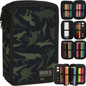 Piórniki - Derform Piórnik 3-komorowy z wyposażeniem Dinozaury moro - miniaturka - grafika 1