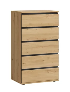 Komoda Naxos K05 5S Dąb Artisan / Czarny Mat - Inne meble do salonu - miniaturka - grafika 1