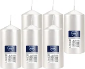 Świece - Świeca walec BISPOL Aura 38H 12CM SW60/120 BIAŁA PERŁA 6szt. - miniaturka - grafika 1