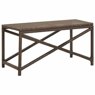 vidaXL Ławka ogrodowa, 80 cm, polirattanowa, brązowa - Ławki ogrodowe - miniaturka - grafika 7
