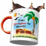 Kubki - Kubek Pomarańczowy Dla Szwagra Urodziny na Prezent z Nadrukiem ze Zdjęciem+ Opakowanie na prezent (wzór 01) - miniaturka - grafika 1