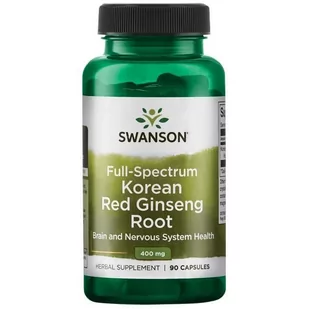 SWANSON Full Spectrum Korean Red Ginseng Root (Żeń-szeń, Adaptogen) 90 Kapsułek - Suplementy naturalne - miniaturka - grafika 1