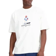 Koszulki sportowe męskie - Koszulka New Balance MT33588SST - biała - miniaturka - grafika 1