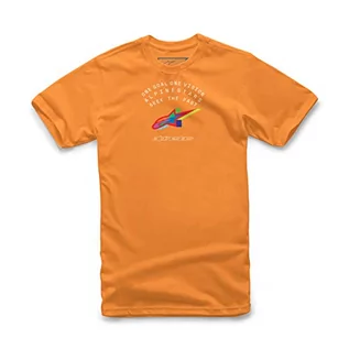 Koszulki męskie - Alpinestars Ageless Classic - Męski T-shirt ze 100% bawełny, sportowa koszulka z krótkim rękawem, krój podkreślający sylwetkę, pomarańczowy, XL - grafika 1