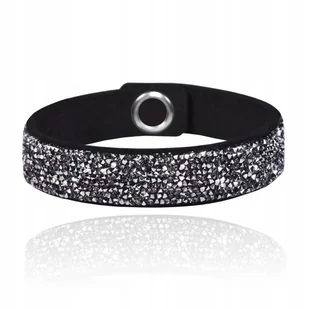 Bransoletka Alcantara Srebrna Kryształy Prezent na Dzień Kobiet ŻYCZENIA - Bransoletki - miniaturka - grafika 1