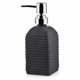 Dozownik na mydło szklany pojemnik na płyn do naczyń czarny 450 ml kod: O-569396 - Pojemniki łazienkowe - miniaturka - grafika 1