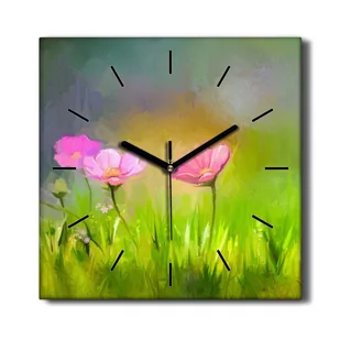 Nowoczesny zegar na płótnie Kwiaty natura 30x30 cm, Coloray - Zegary - miniaturka - grafika 1