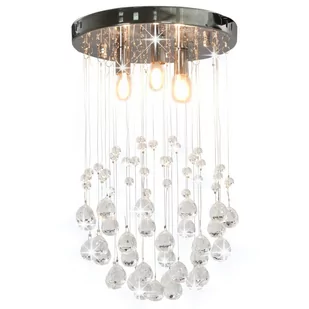 GSTORE Lampa sufitowa z kryształkami i koralikami srebrna 3xG9 GS-281575 - Lampy sufitowe - miniaturka - grafika 1