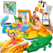 Place zabaw - ZESTAW BASEN DLA DZIECI OGRODOWY DMUCHANY DLA DZIECI DO OGRODU INTEX DINOZAURY PLAC ZABAW ZJEŻDŻALNIA BRODZIK + EBOOK - miniaturka - grafika 1
