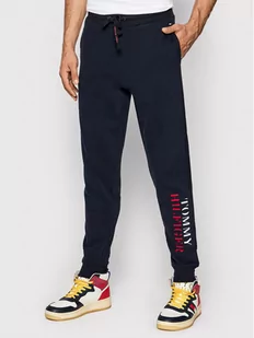Tommy Hilfiger Spodnie dresowe UM0UM02360 Granatowy Slim Fit - Spodnie sportowe męskie - miniaturka - grafika 1