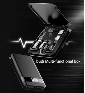 Budi - Zestaw wielofunkcyjny 9w1 z ładowarką bezprzewodową 10W (Czarny) - Ładowarki do telefonów - miniaturka - grafika 2