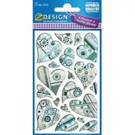 Przybory szkolne - Avery Dennison Zweckform Naklejki foliowe - turkusowe serca - miniaturka - grafika 1