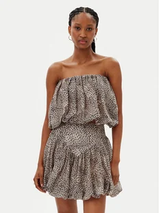 BARDOT Bluzka Lissett Printed 59795TB Brązowy Relaxed Fit - Bluzki damskie - miniaturka - grafika 1