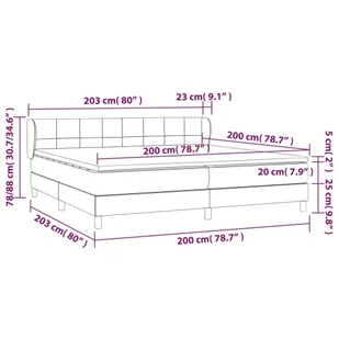 Łóżko kontynentalne z materacem, ciemnoszara tkanina 200x200 cm Lumarko - Łóżka - miniaturka - grafika 8
