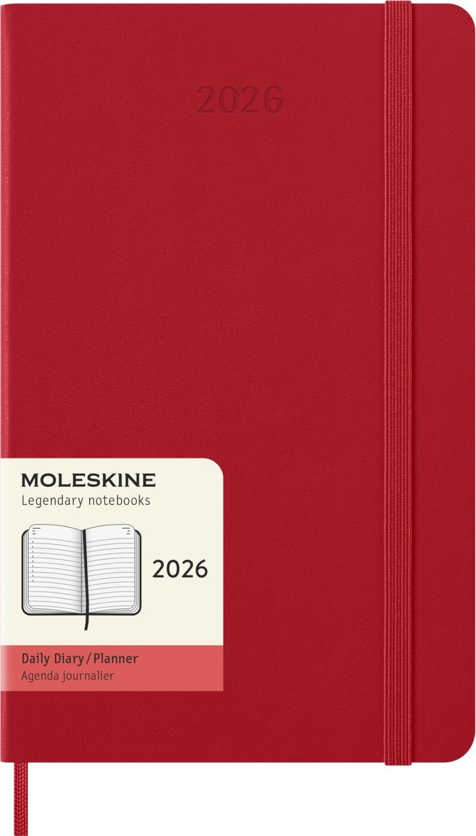 MOLESKINE kalendarz 2026 CZERWONY LARGE HARD DZIENNY (13x21)