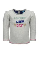 Bluzki damskie - Bluzka dziewczęca z długim rękawem, szara/Lief - miniaturka - grafika 1