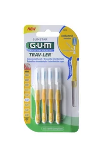 SUNSTAR Sunstar Gum Trav-Ler szczoteczka międzyzębowa 1,3 mm x 4 szt żółta - Szczoteczki międzyzębowe - miniaturka - grafika 1