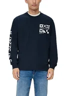 Bluzy męskie - s.Oliver Bluza męska, niebieski, XXL - miniaturka - grafika 1