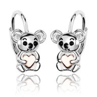 Biżuteria dla dzieci - Kolczyki srebrne Miś Koala dla dziewczynki dzieci angielskie 925 Golden Rose - miniaturka - grafika 1