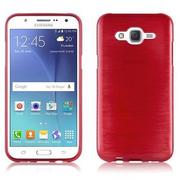 Etui i futerały do telefonów - Cadorabo cador Abo  silikonowe etui pokrowiec ochronny na Samsung Galaxy J5 (5) (model 2015) TPU Case Cover ze stali nierdzewnej o wyglądzie szczotkowanej firmy (Brushed), czerwony DE-104739 - miniaturka - grafika 1