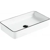 Umywalki - Mexen Nadia umywalka nablatowa 60 x 35 cm biała/czarna - 21616007 - miniaturka - grafika 1