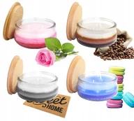 Świece - 4x Świece zapachowe świeczki z drewnianą pokrywką mix zapachów 210 ml - miniaturka - grafika 1