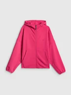 Bluzy damskie - 4F Bluza dresowa regular z kapturem damska - różowa XL - miniaturka - grafika 1