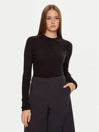 Swetry damskie - Brave Soul Sweter LK-248POLOBLK Czarny Slim Fit - miniaturka - grafika 1