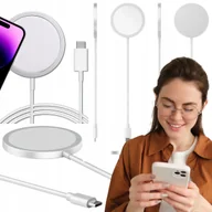 Ładowarki do telefonów - ŁADOWARKA INDUKCYJNA BEZPRZEWODOWA DO MAGSAFE IPHONE 12 13 14 15 SZYBKA 15W - miniaturka - grafika 1