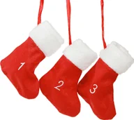 Ozdoby bożonarodzeniowe - Kalendarz adwentowy do wypełnienia Czerwono-białe filcowe buty 155 cm Boże Narodzenie - miniaturka - grafika 1
