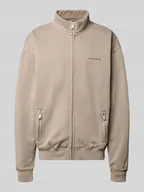 Bluzy męskie - Bluza rozpinana o kroju oversized z wyhaftowanym logo - miniaturka - grafika 1