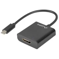 Adaptery i przejściówki - Lanberg Adapter USB CM HDMI F 15cm czarny (AD-UC-HD-01) - miniaturka - grafika 1