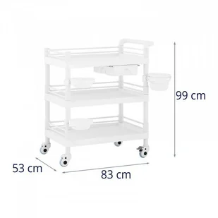 Wózek laboratoryjny - 3 półki po 65 x 47 x 5 cm - 1 szuflada - 60 kg STEINBERG 10030875 SBS-LF-149 - Wózki na żywność - miniaturka - grafika 7