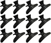 Pozostałe akcesoria fryzjerskie - Profesjonalne klipsy fryzjerskie klamry spinki do włosów 12 sztuk czarne - miniaturka - grafika 1