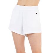 Spodnie sportowe damskie - Spodenki Champion High Waist C Logo 114926-WW001 - białe - miniaturka - grafika 1