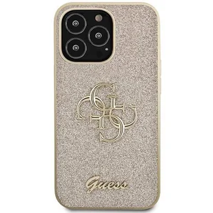 Etui Guess GUHCP13XHG4SGD na iPhone 13 Pro Max 6.7" - złote Glitter Script Big 4G - Etui i futerały do telefonów - miniaturka - grafika 2