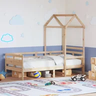 Łóżka dla dzieci i młodzieży - vidaXL Łóżko dzienne z daszkiem, 90x190 cm, lite drewno sosnowe - miniaturka - grafika 1