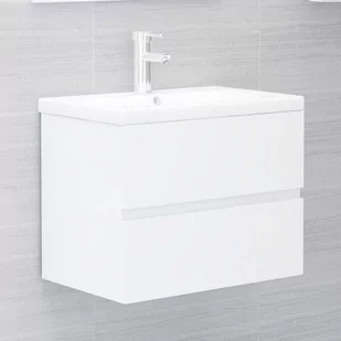 VidaXL Lumarko Szafka pod umywalkę, wysoki połysk, biała, 60x38,5x45 cm 804743 VidaXL - Szafki łazienkowe - miniaturka - grafika 1