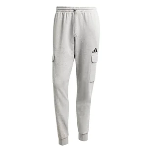 adidas Mężczyźni ESSENTIALS FEELCOZY FLEECE CARGO PANT, medium grey heather/black, S - Spodnie męskie - miniaturka - grafika 1