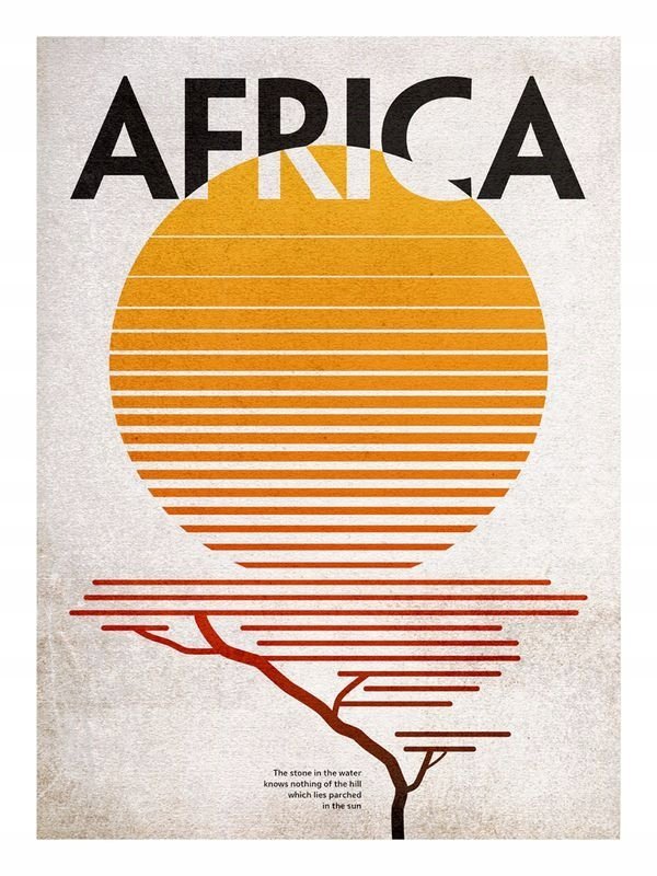 PODKŁADKA POD MYSZ Z Nadruk 22x18cm Africa Afryka Vintage ART Tekst Prezent