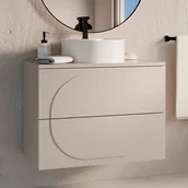 Szafki łazienkowe - Szafka łazienkowa wisząca - Beżowa - 80 cm - VUTOMA - miniaturka - grafika 1